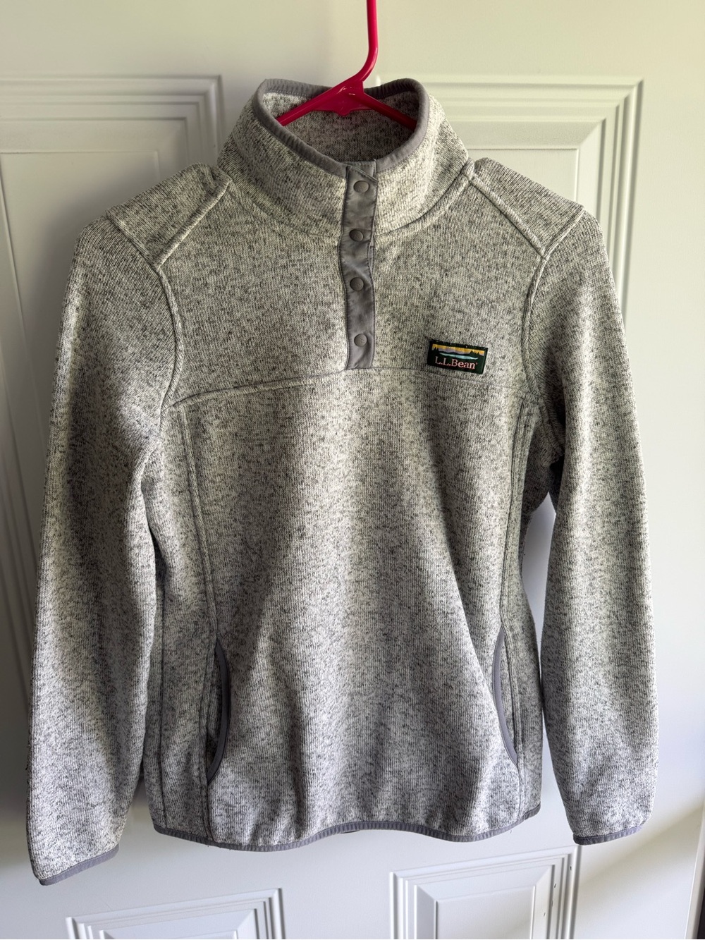 L.L. Bean Heather Gray Women's Snap-Front Fleece Pullover XS